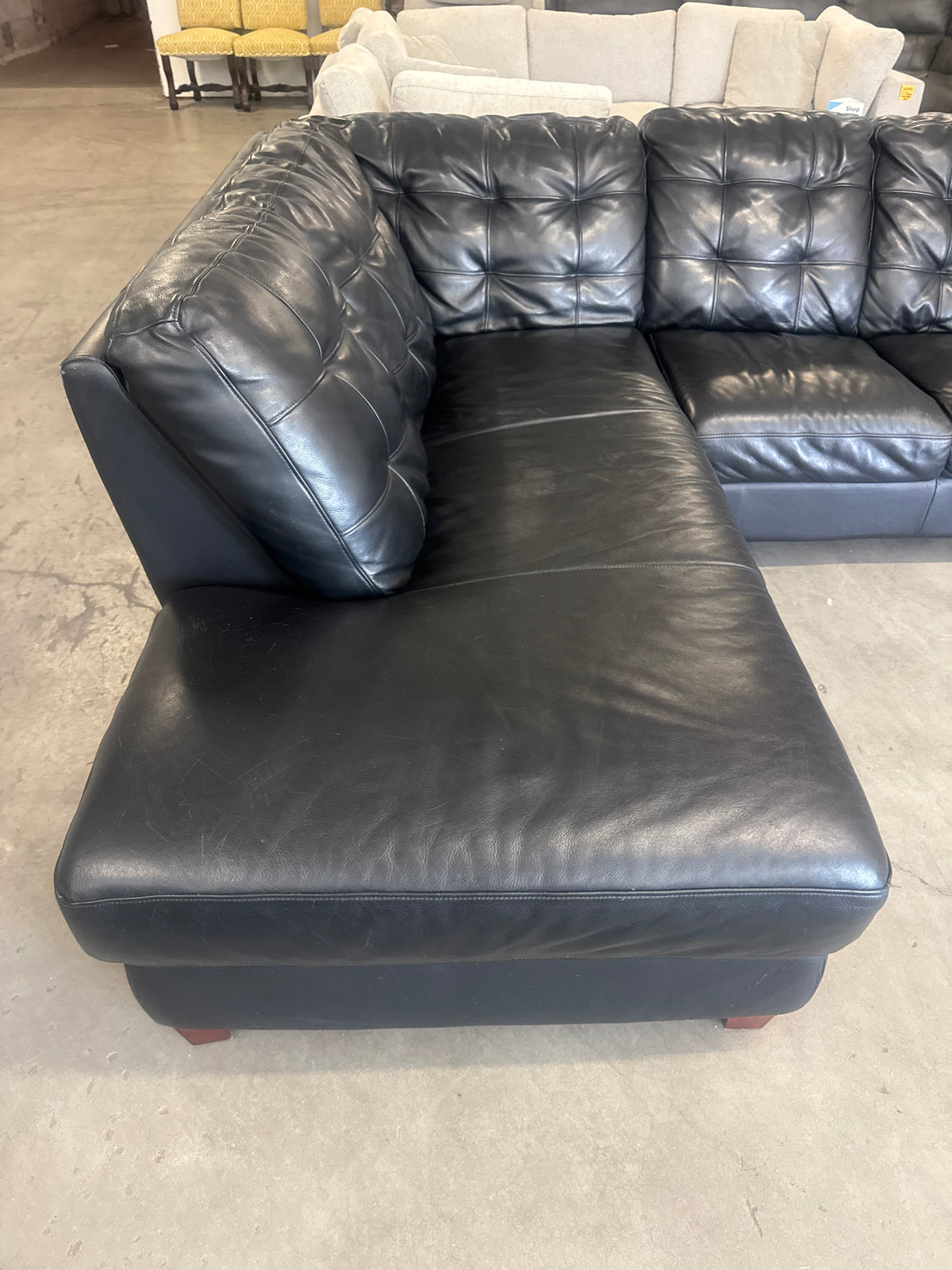 Black Leather Sectional Couch