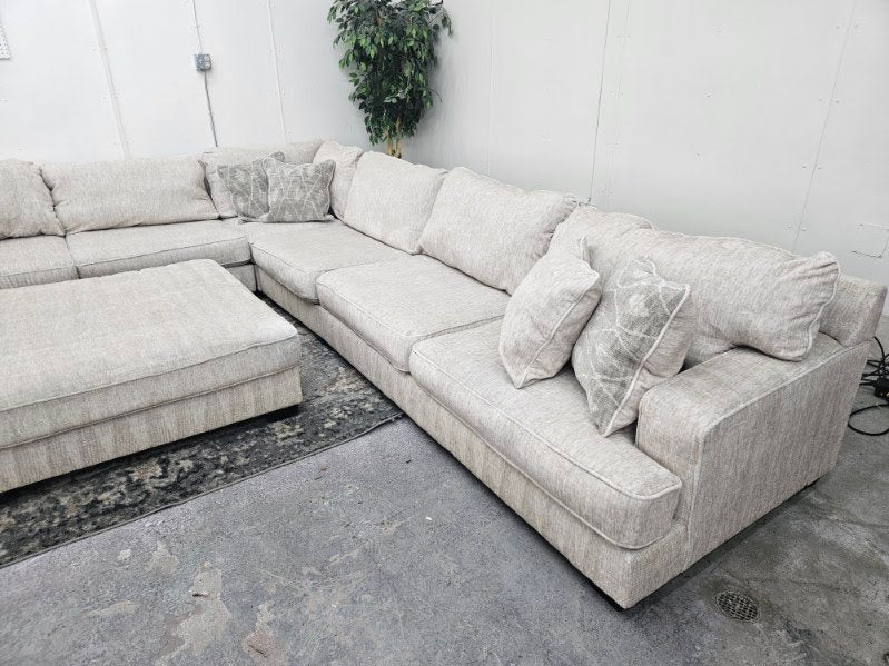 Ashley Rawcliffe Sectional Couch with Two Modular Extenders + Oversized Ottoman