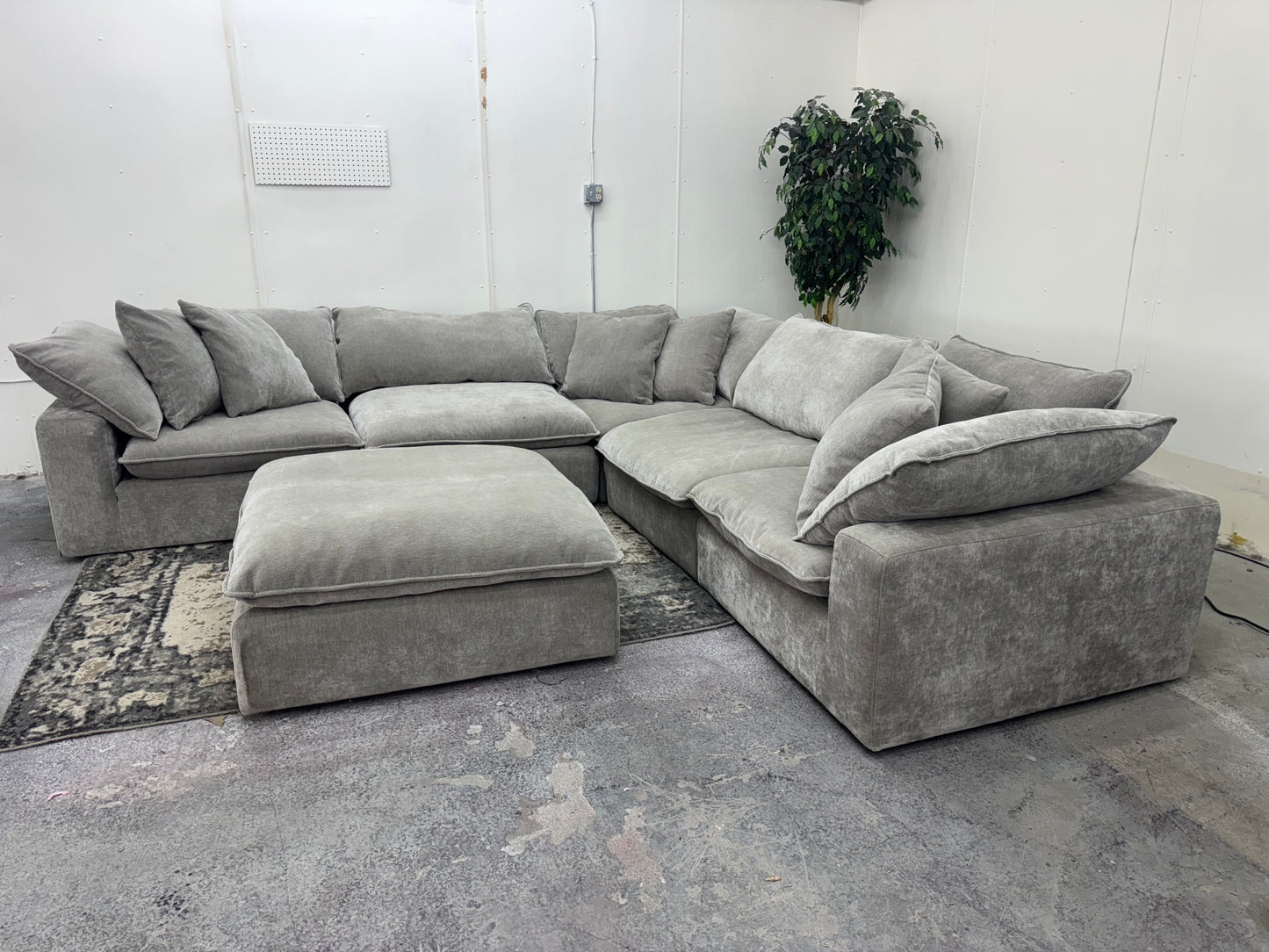 Sereen 6-Piece Taupe Modular Cloud Sectional Couch