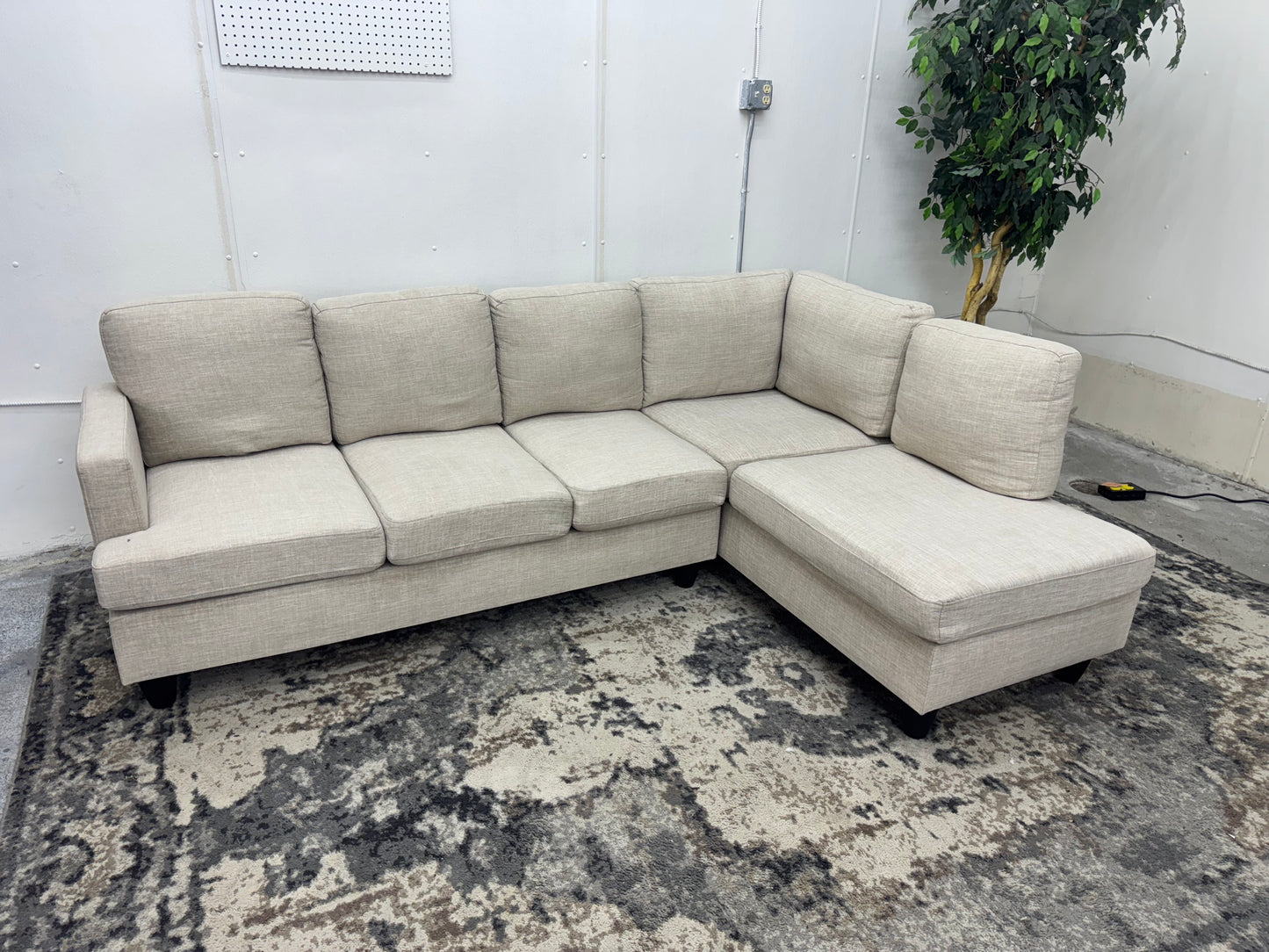 Beige L Shape Sectional Couch