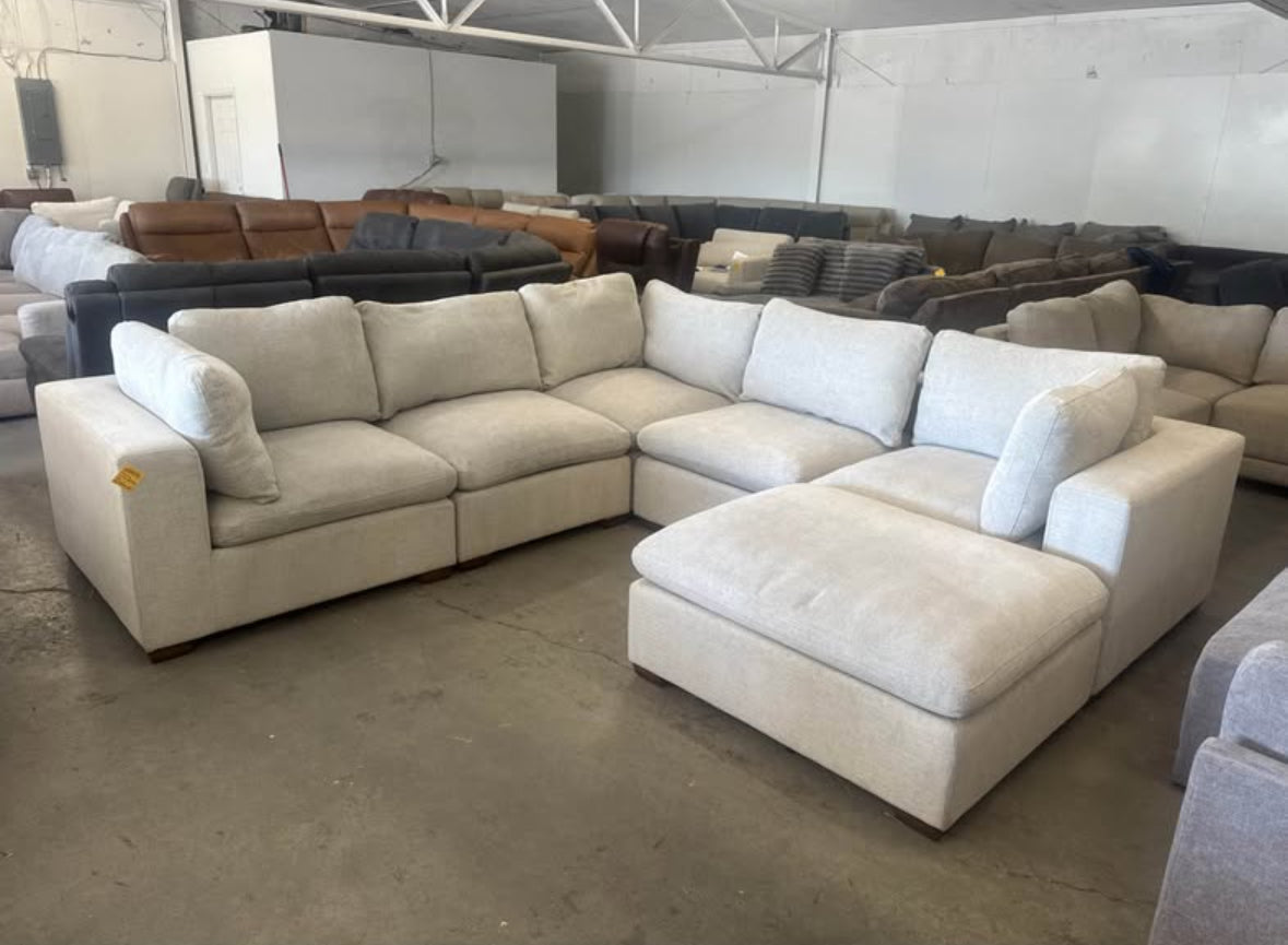 Light Gray 6 Piece Cloud Sectional Couch