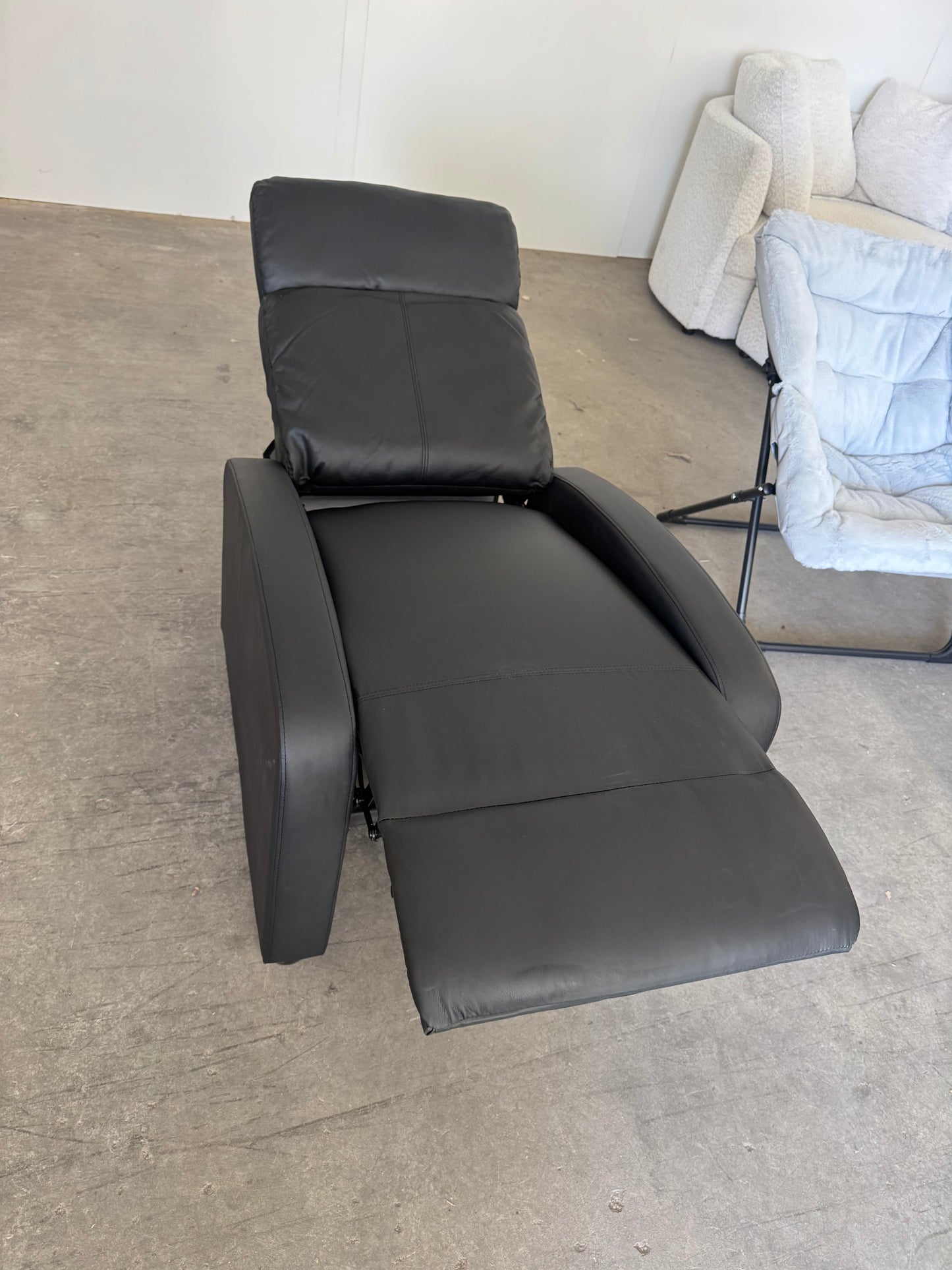Brand New Black Vinyl Pushback Recliner