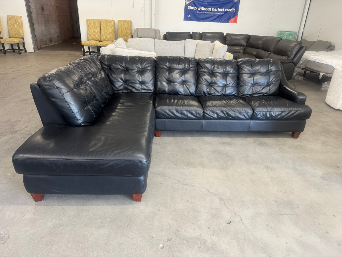Black Leather Sectional Couch