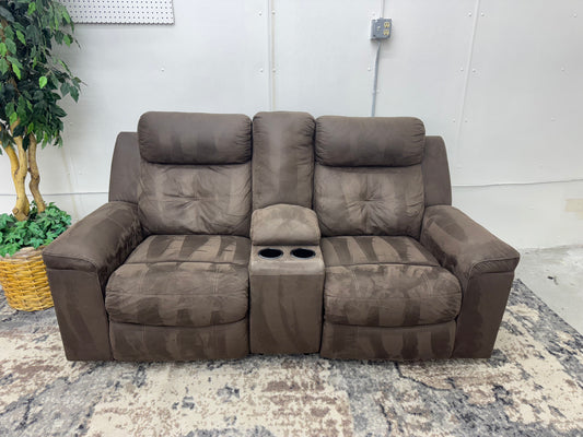 Brown Microfiber Loveseat Recliner