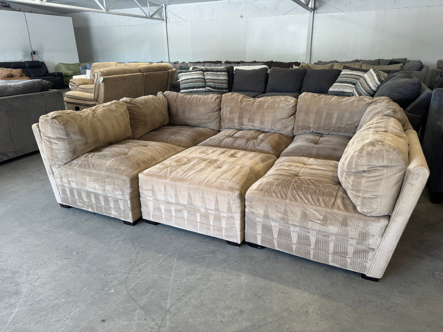Boho Tan Modular Sectional Couch