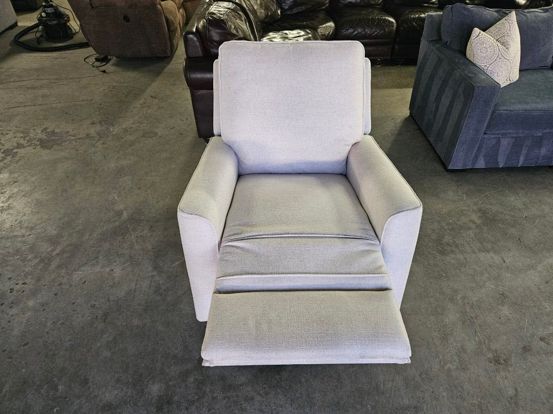 Cream Fabric Swivel Recliner
