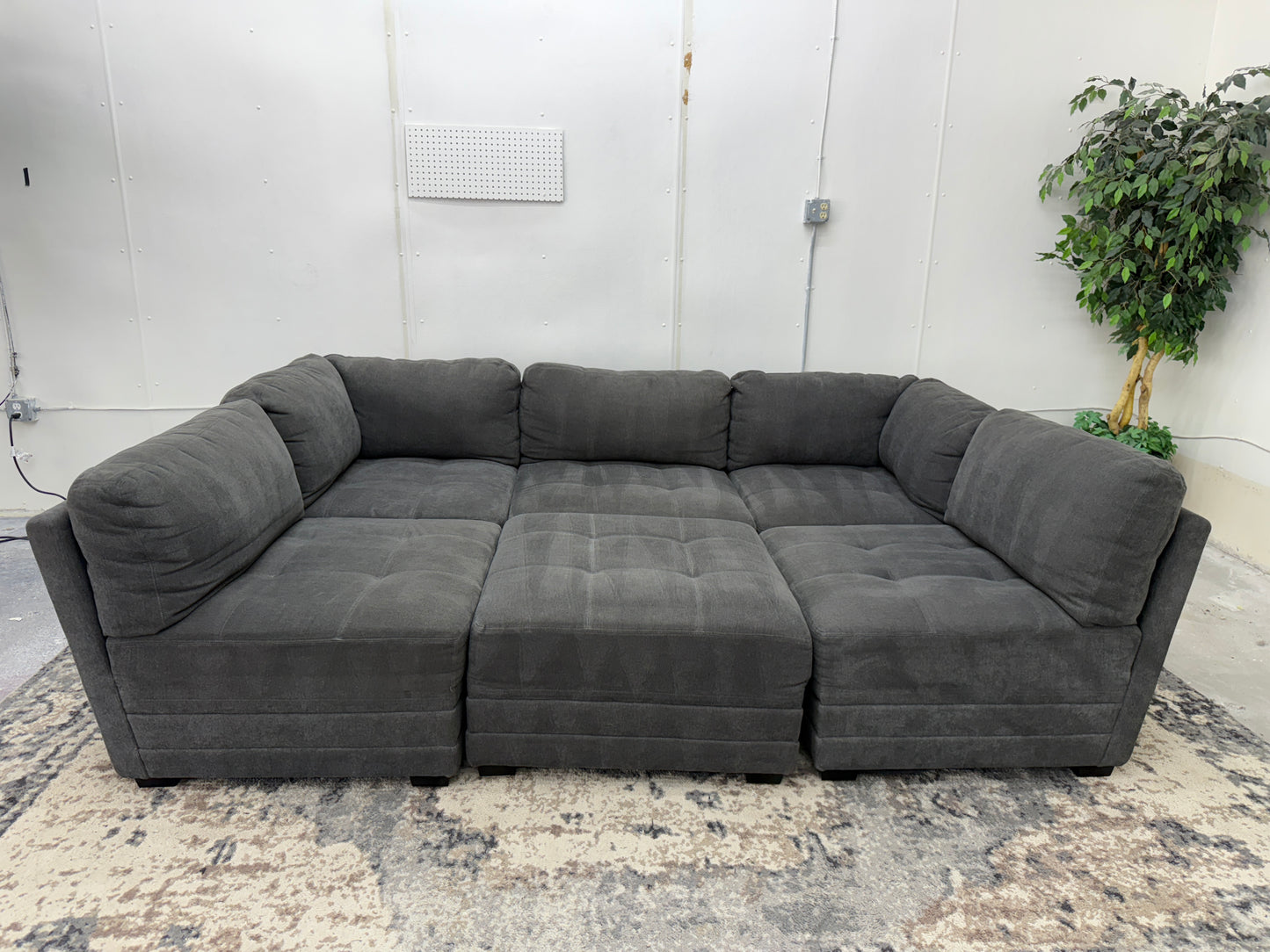 Gray 6 Piece Modular Sectional Sofa
