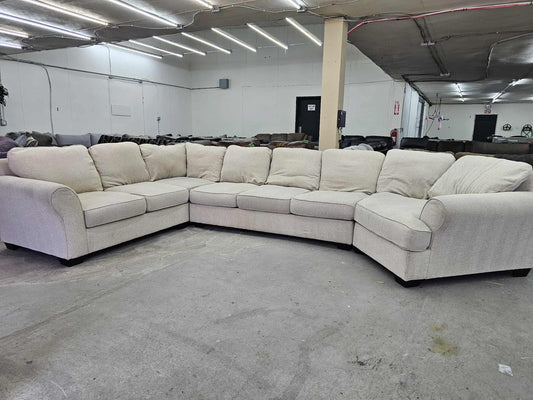 Gigantic Beige U Shape Sectional Sofa with Cuddler