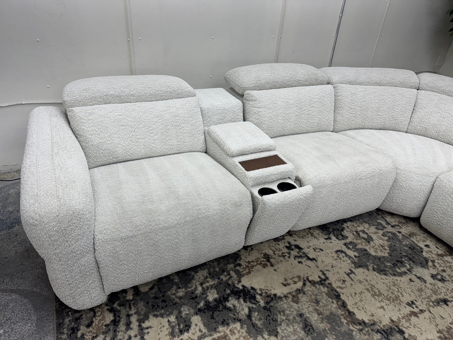LIKE NEW Plush White 6-Piece Modular Reclining Sectional Sofa