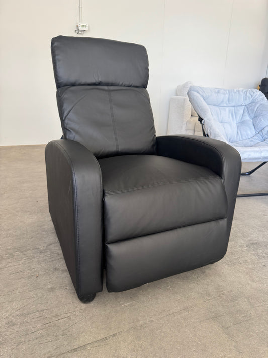 Brand New Black Vinyl Pushback Recliner