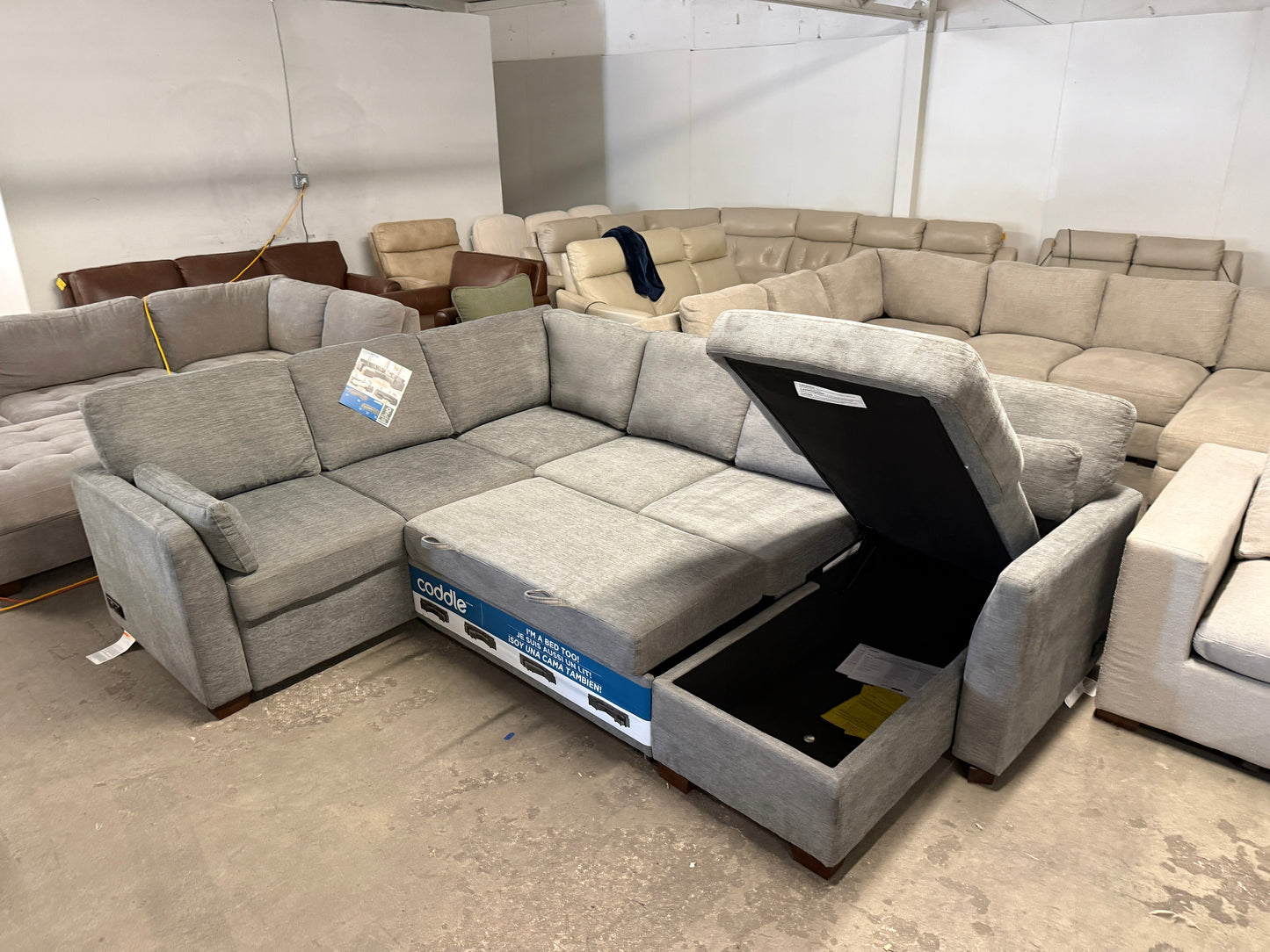 LCoddle Luke Sleeper Sofa w/ Reversible Chaise and Storage