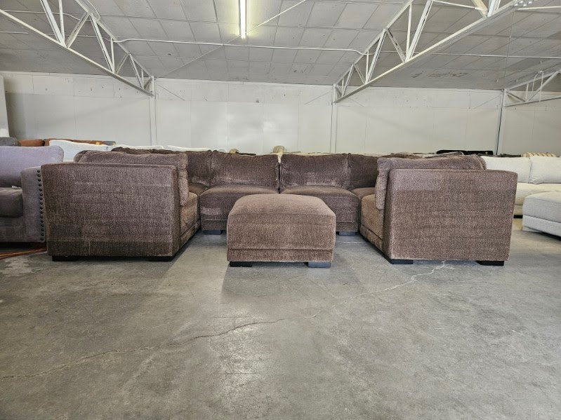 Brown 7-Piece Modular Sectional Sofa