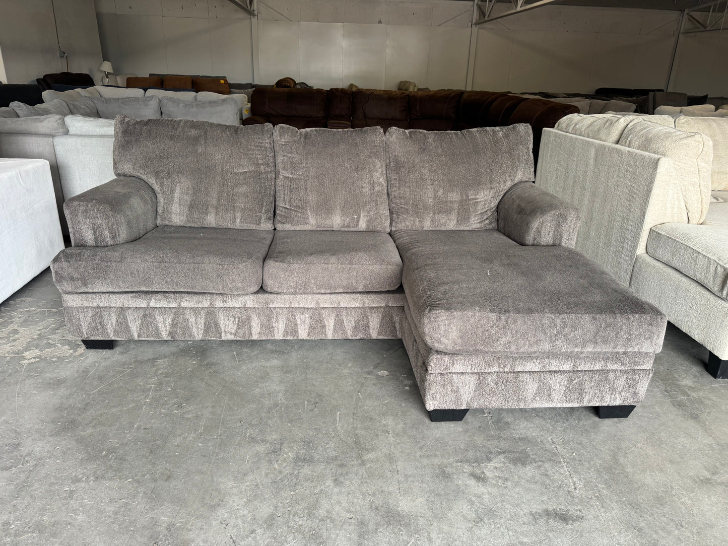 Charcoal Gray Apartment Sectional with Reversible Chaise