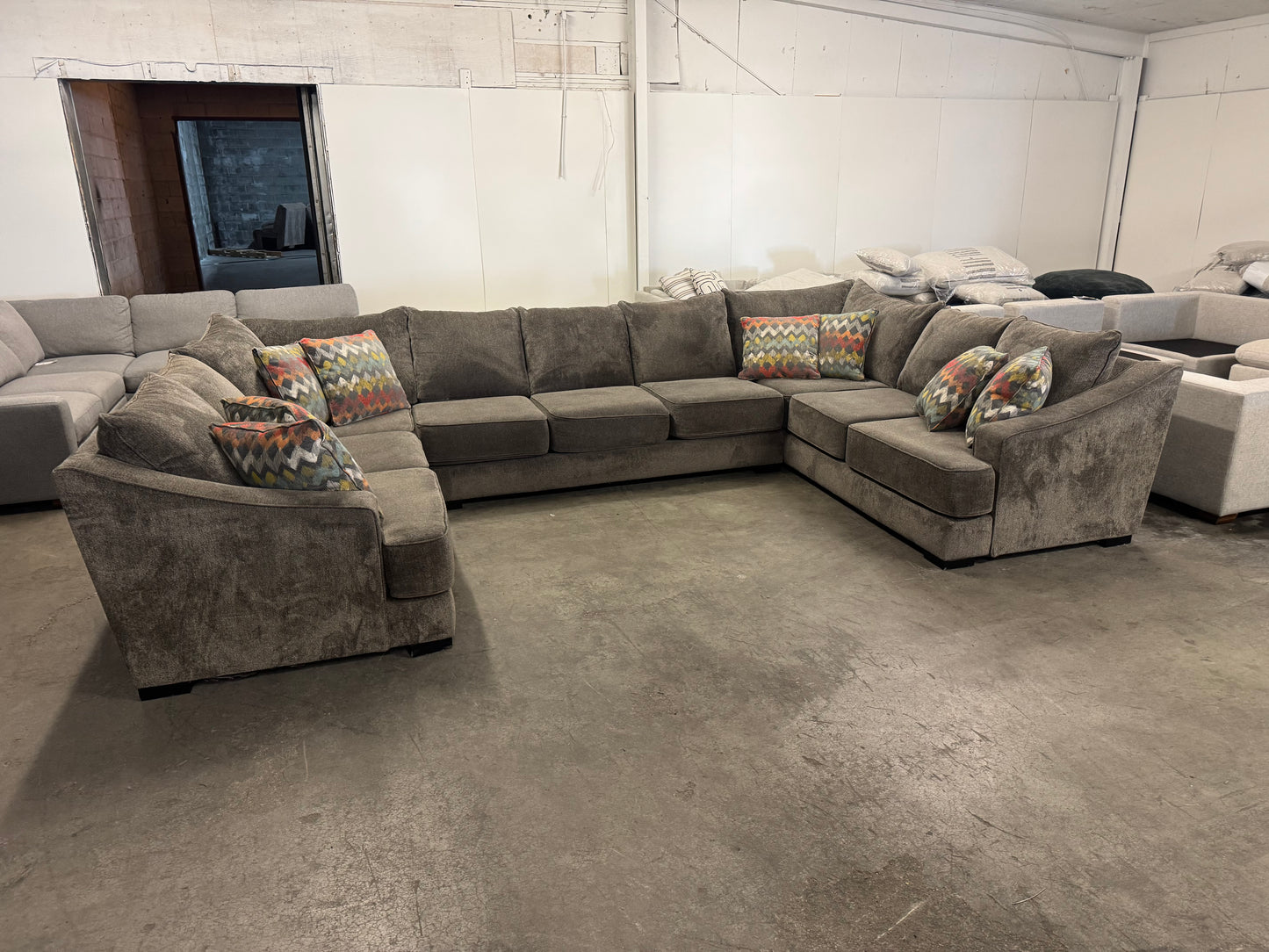 Charcoal Gray U-Shaped Sectional by Stanton Furniture