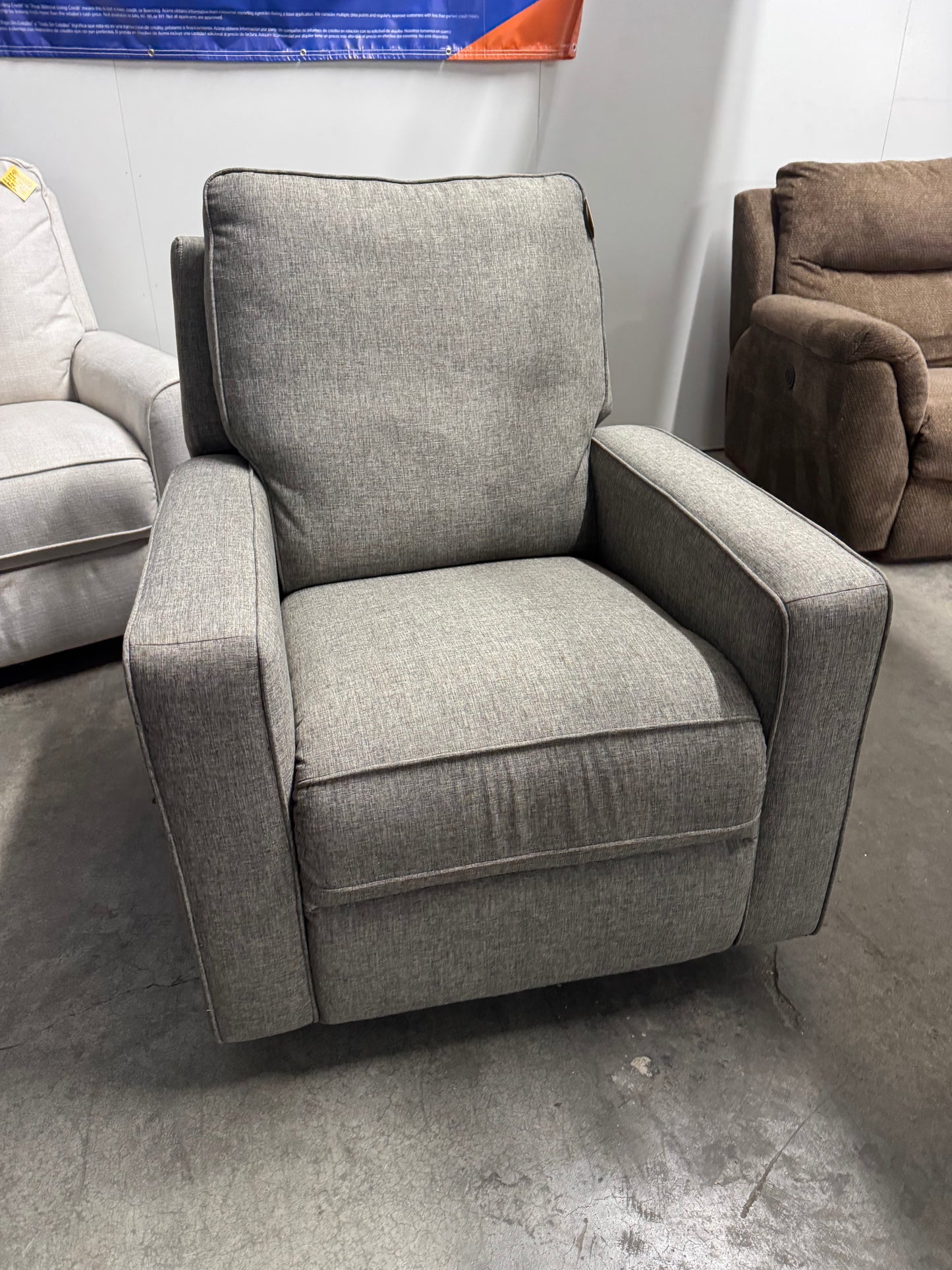 Recliner Armchair – Gray Manual Recliner Chair