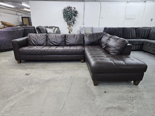 Brown Leather L Shape Sectional
Couch