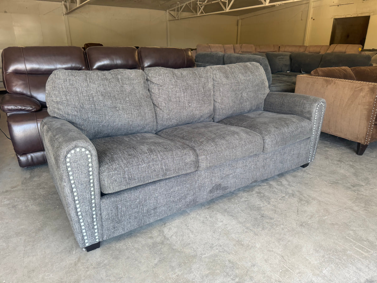 Charcoal Gray Queen Sleeper Sofa with Memory Foam Mattress