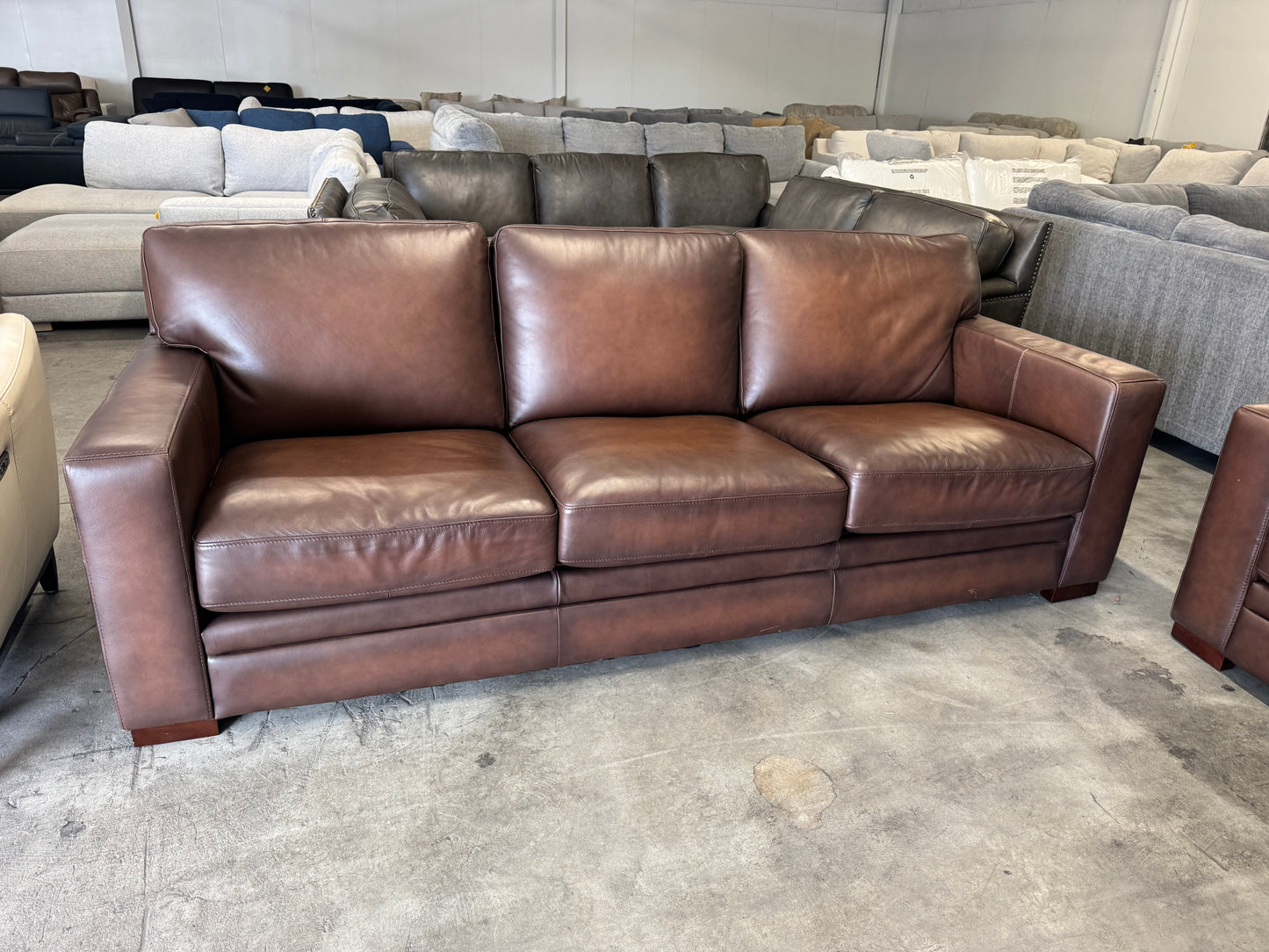 Brown Top Grain Leather Sofa & Loveseat Set
