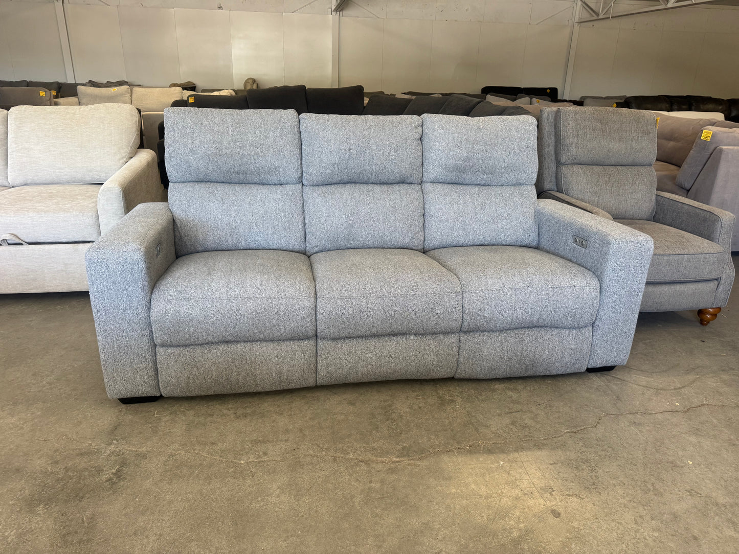 Gray Fabric Power Reclining Sofa