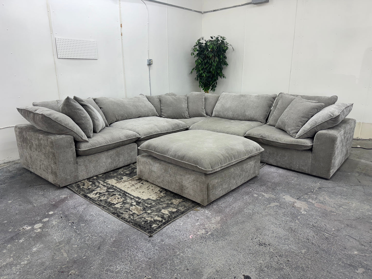 Sereen 6-Piece Taupe Modular Cloud Sectional Couch