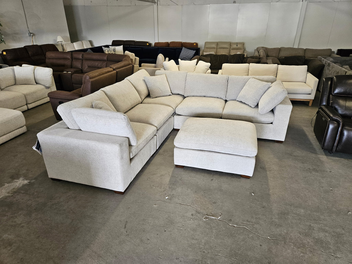 Brand New Light Gray 6 Piece Cloud Sectional Couch