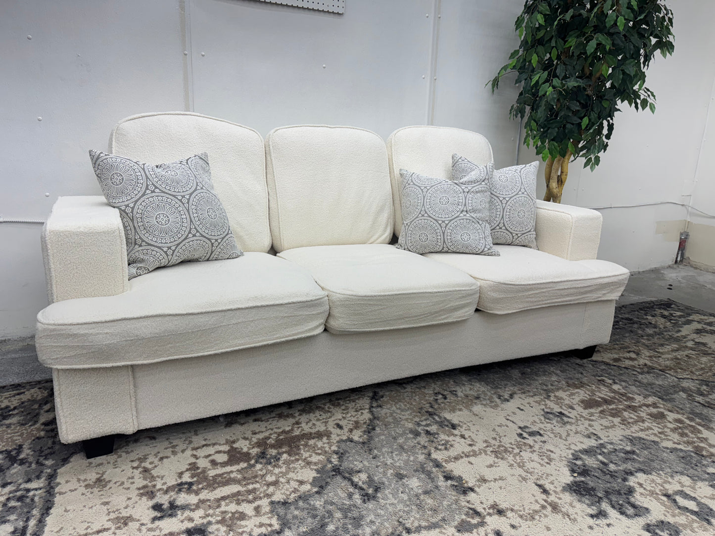 NEW Cream Soft Fabric Sofa