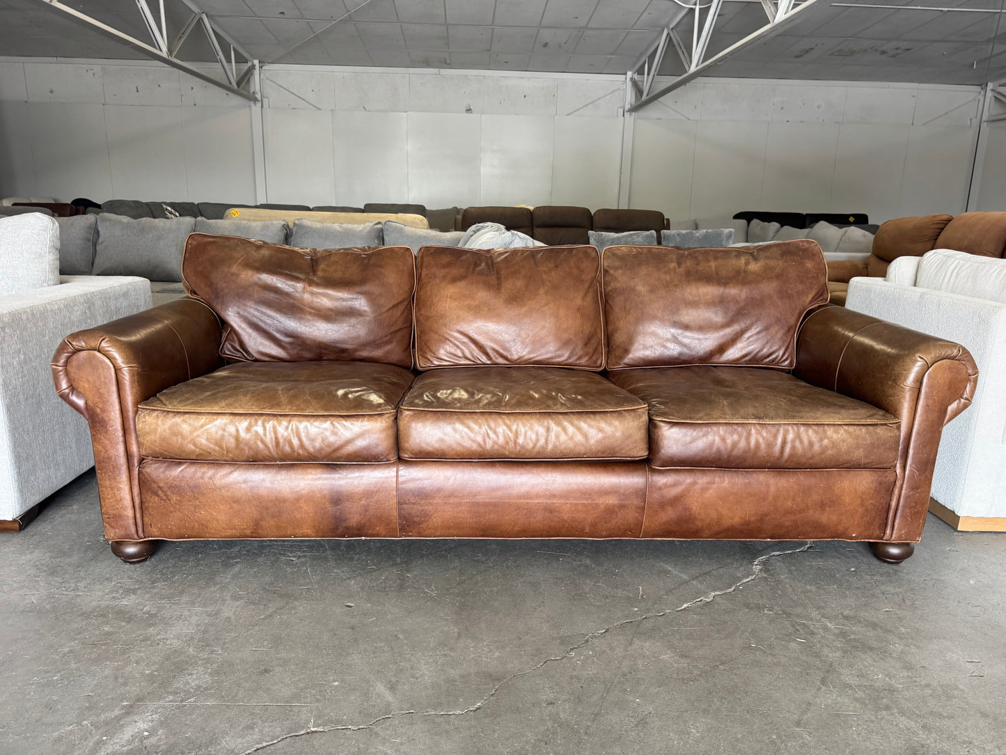 Restoration Hardware Lancaster Leather Sofa