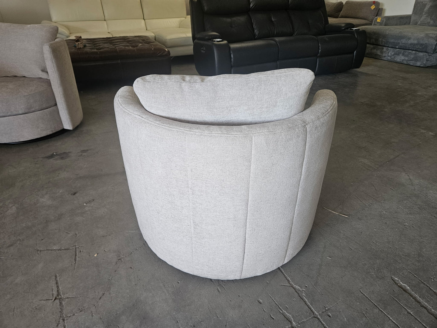 Gray Fabric Swivel Chairs – Set of 2