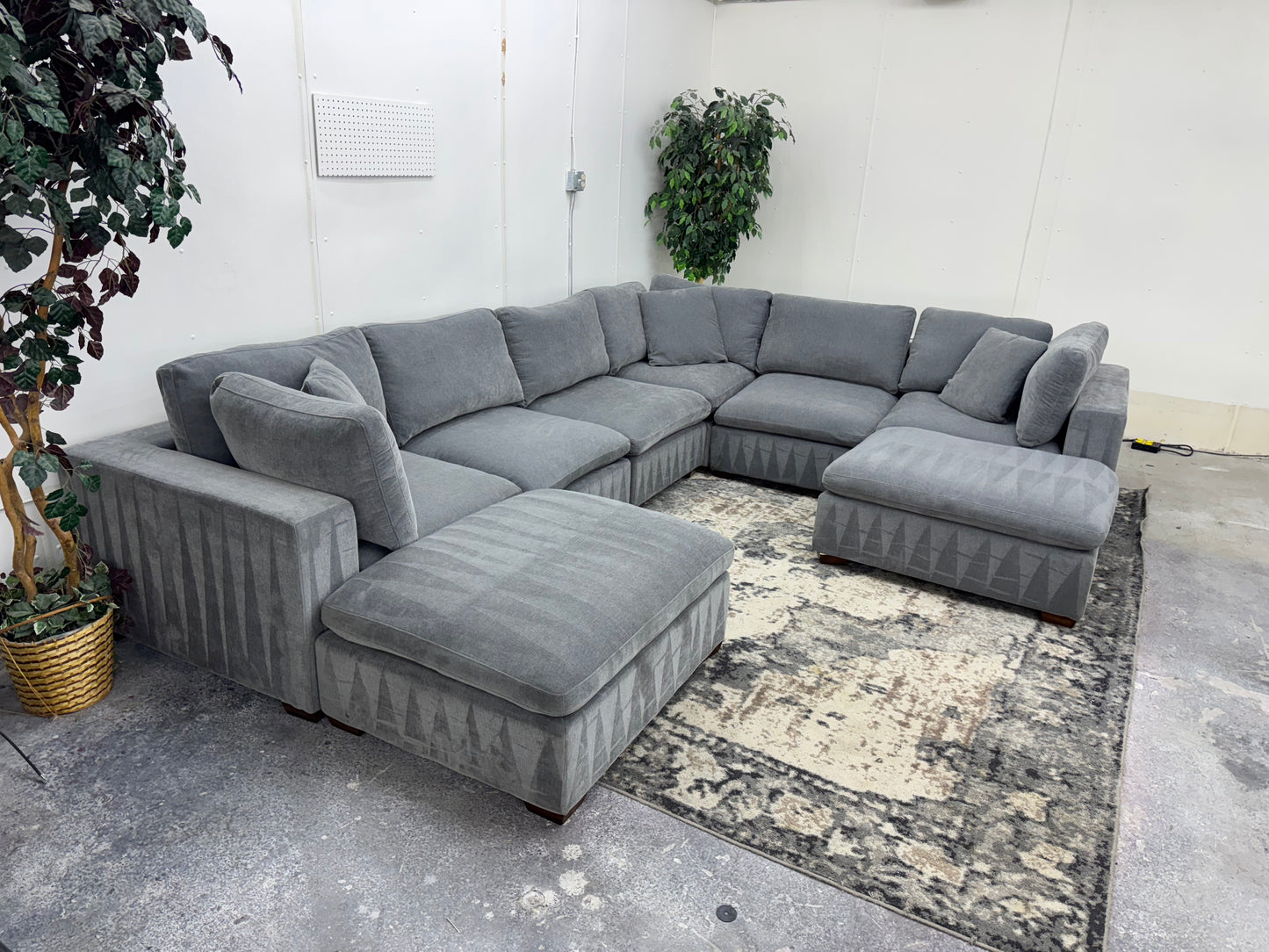 8 Piece Modular Charcoal Gray Cloud Sectional Couch