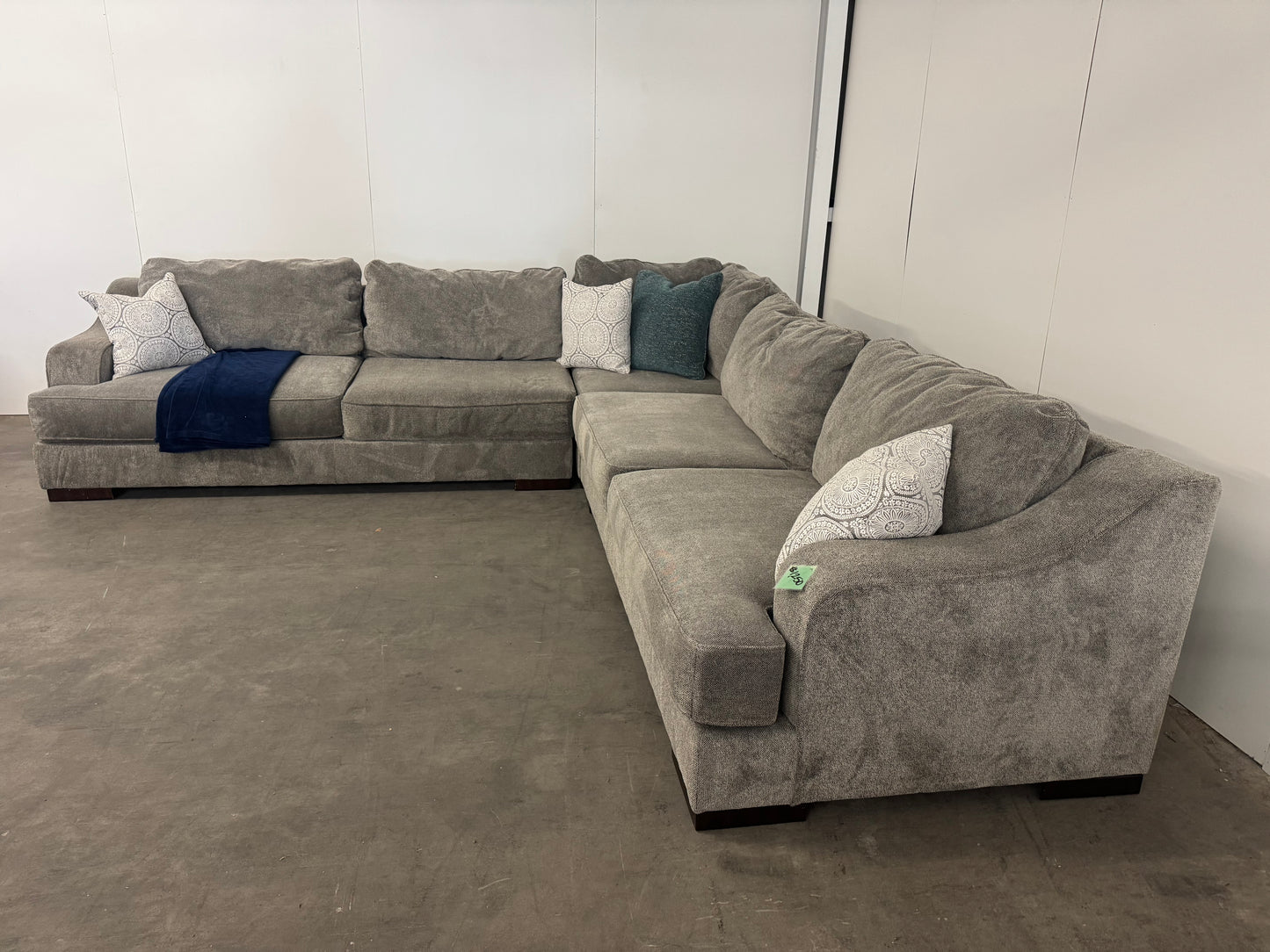 LIKE NEW Gigantic Deep-Seated Gray L Shape Sectional Sofa