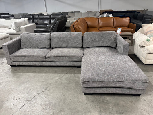 Low-Profile Gray L-Shaped Sofa