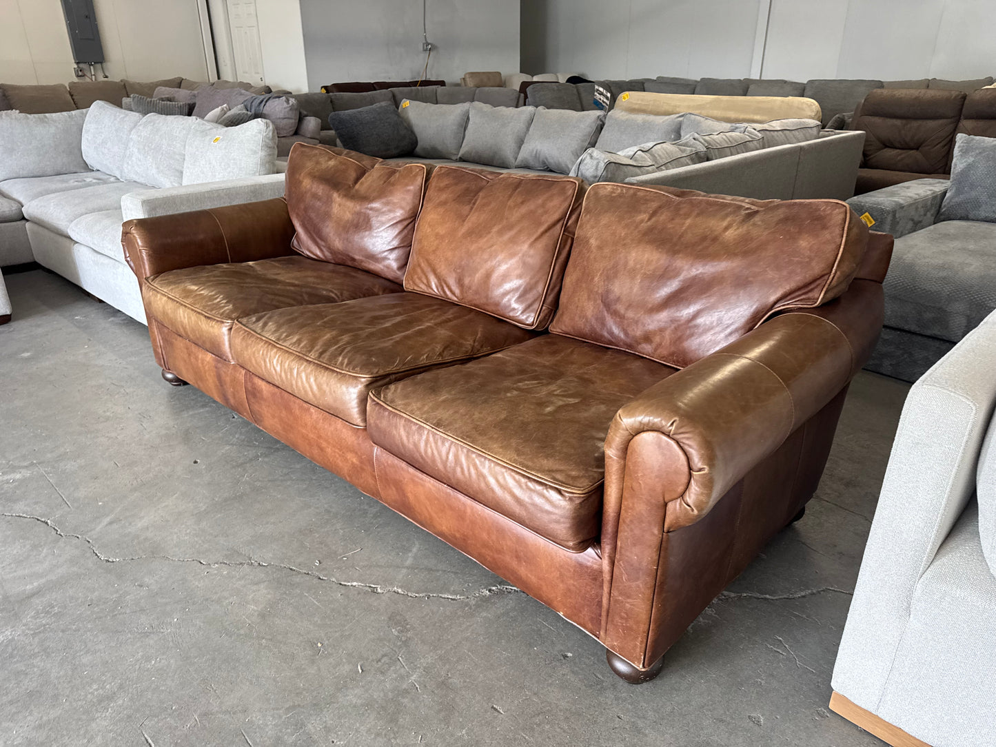 Restoration Hardware Lancaster Leather Sofa