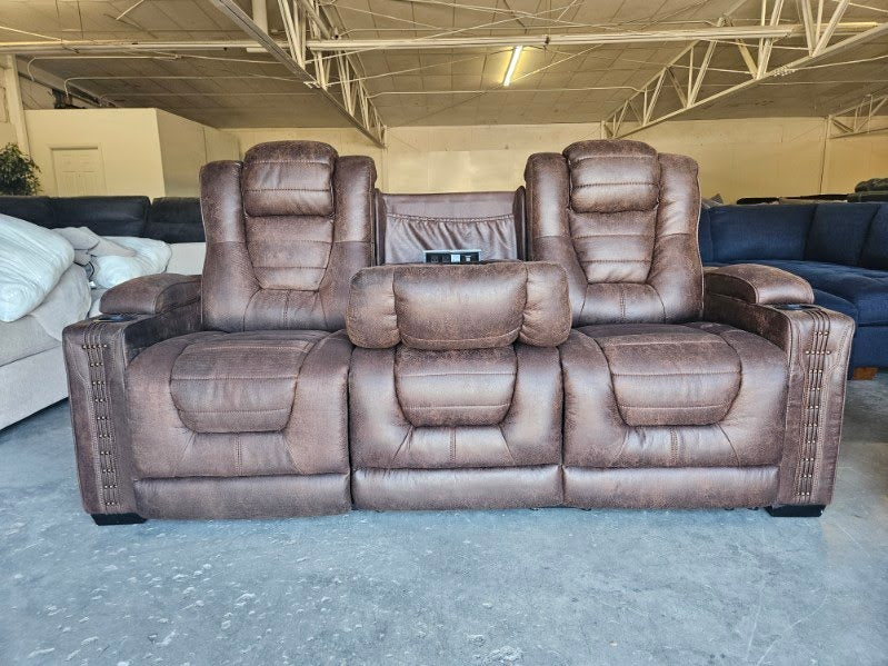 Brown Microfiber Reclining Sofa & Loveseat