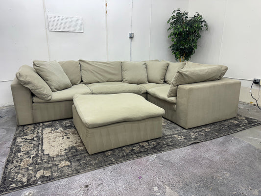 LIKE NEW 5-Piece Modular Beige Cloud Sofa