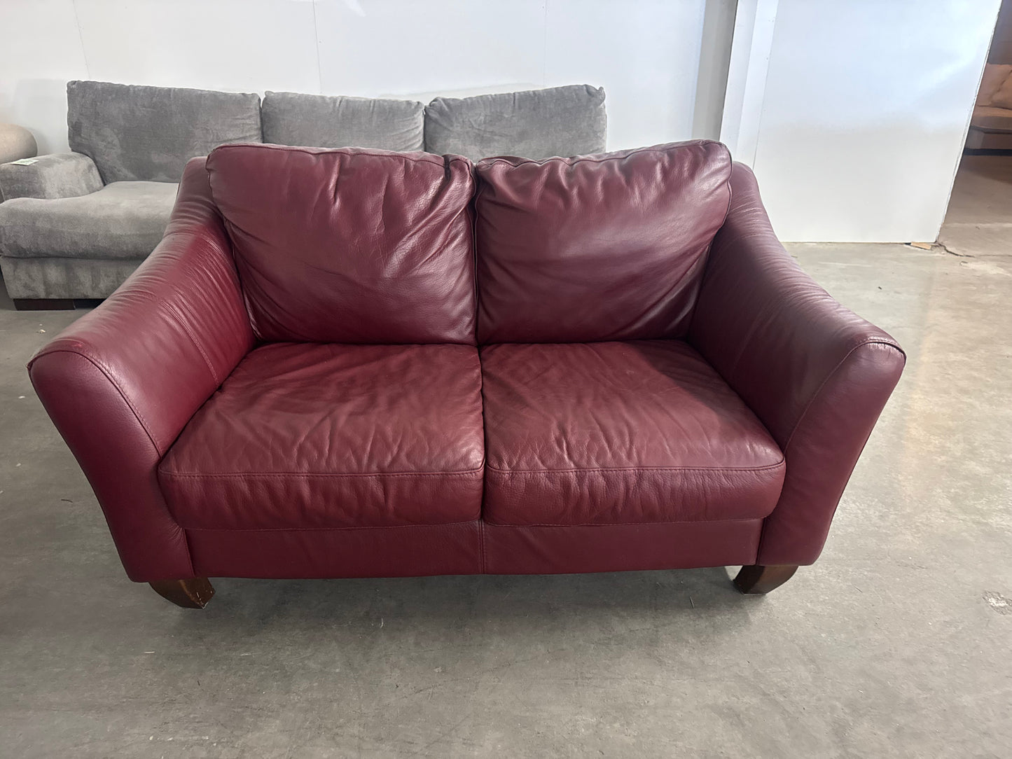 Red Leather Sofa & Loveseat Set