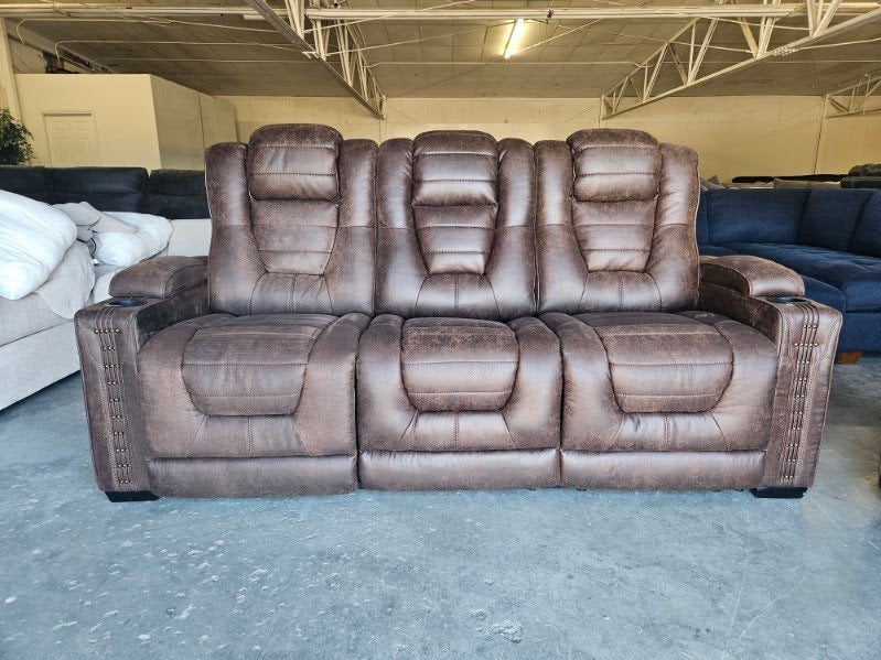 Brown Microfiber Reclining Sofa & Loveseat