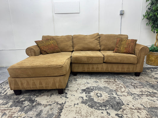 Tan Sectional Couch with Chaise