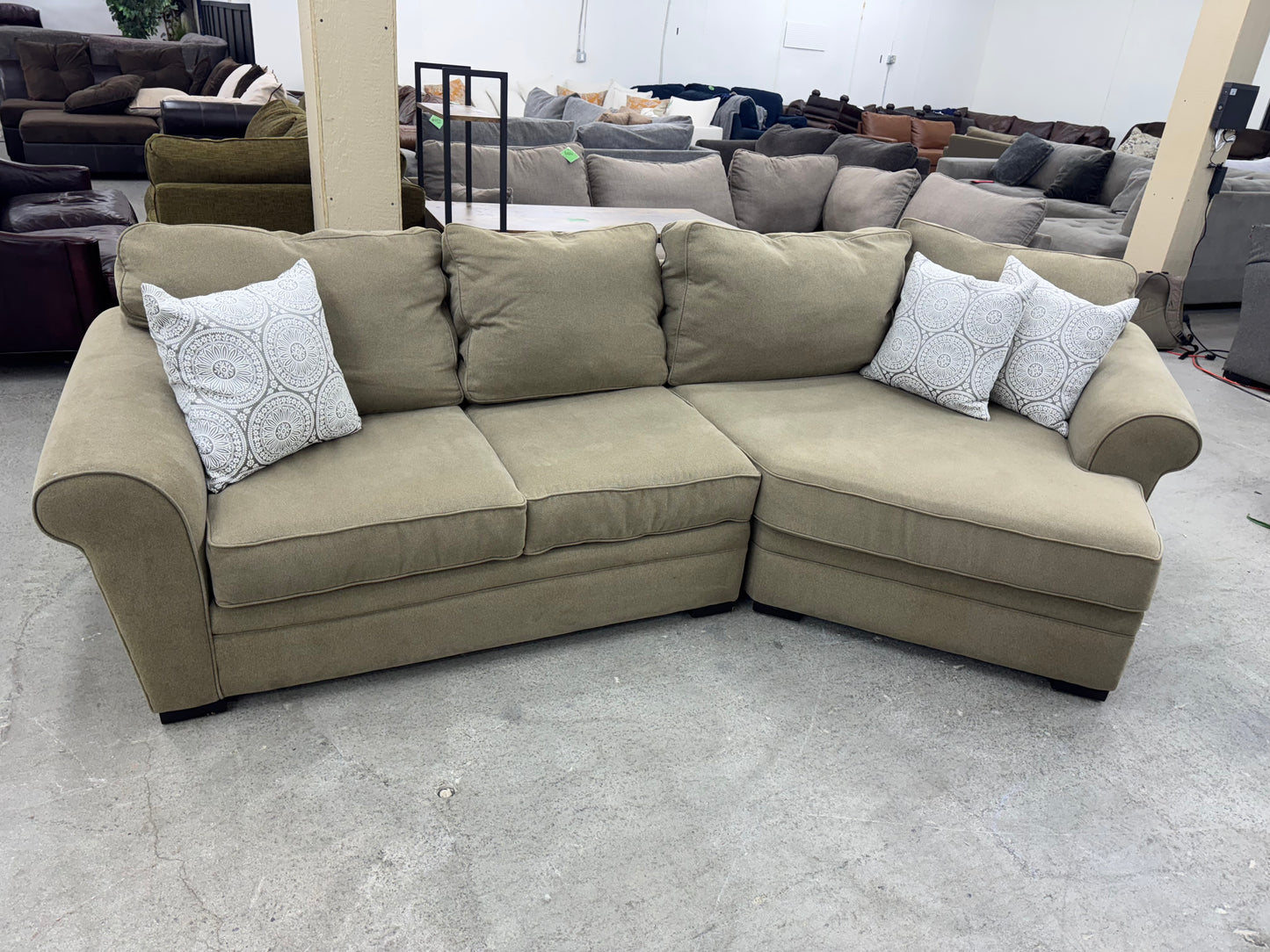 Taupe Sectional with Cuddler