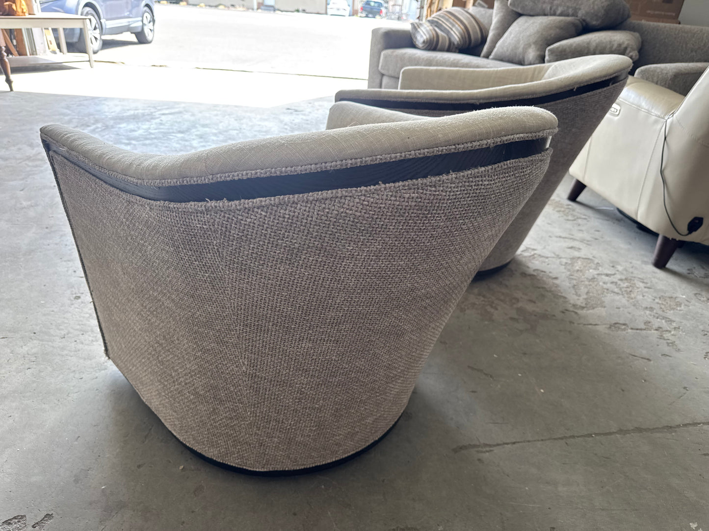 Designer Beige Swivel Chairs (Set of 2)