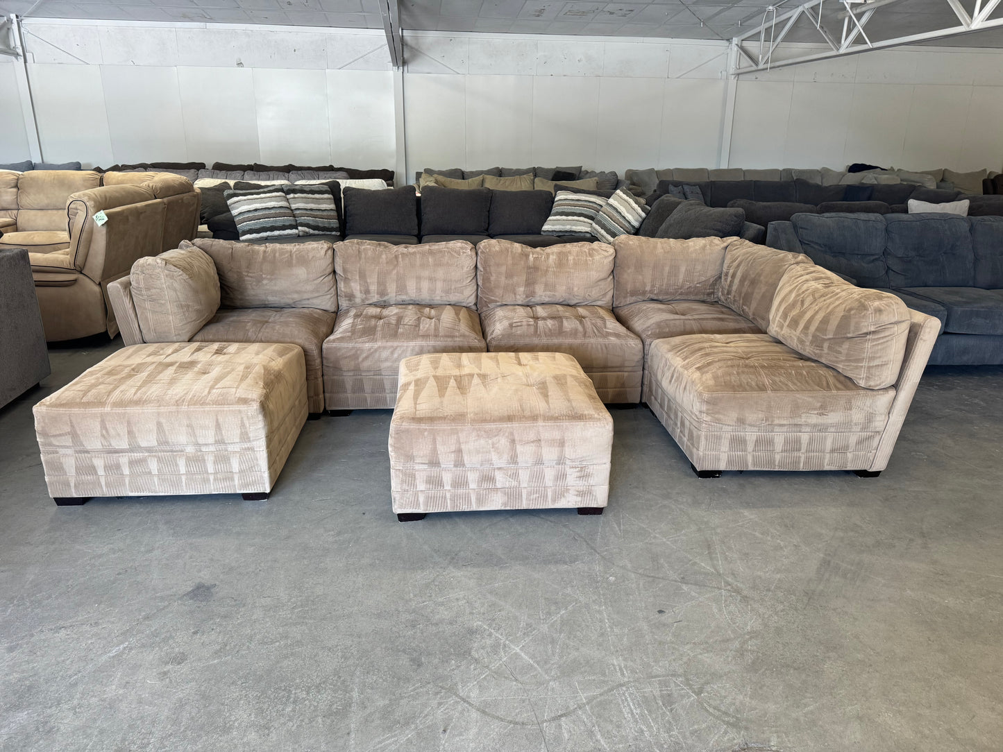 Boho Tan Modular Sectional Couch