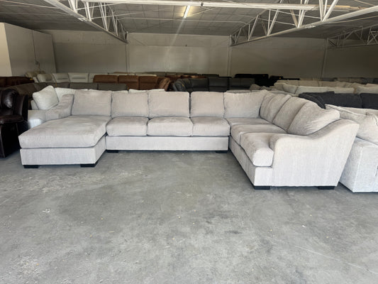 Huge Beige U Shape Sectional Sofa with Down Filled Cushions