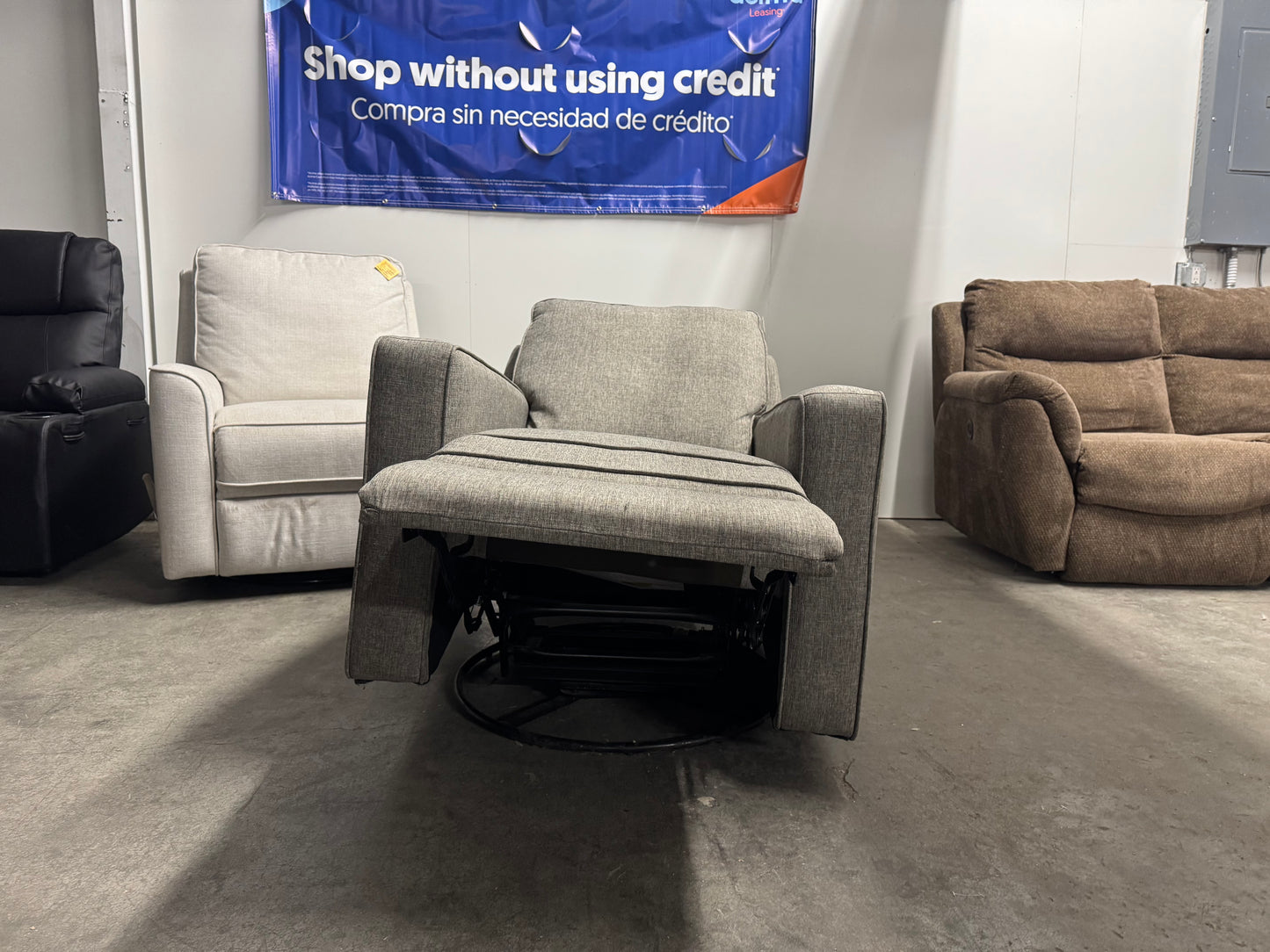 Recliner Armchair – Gray Manual Recliner Chair