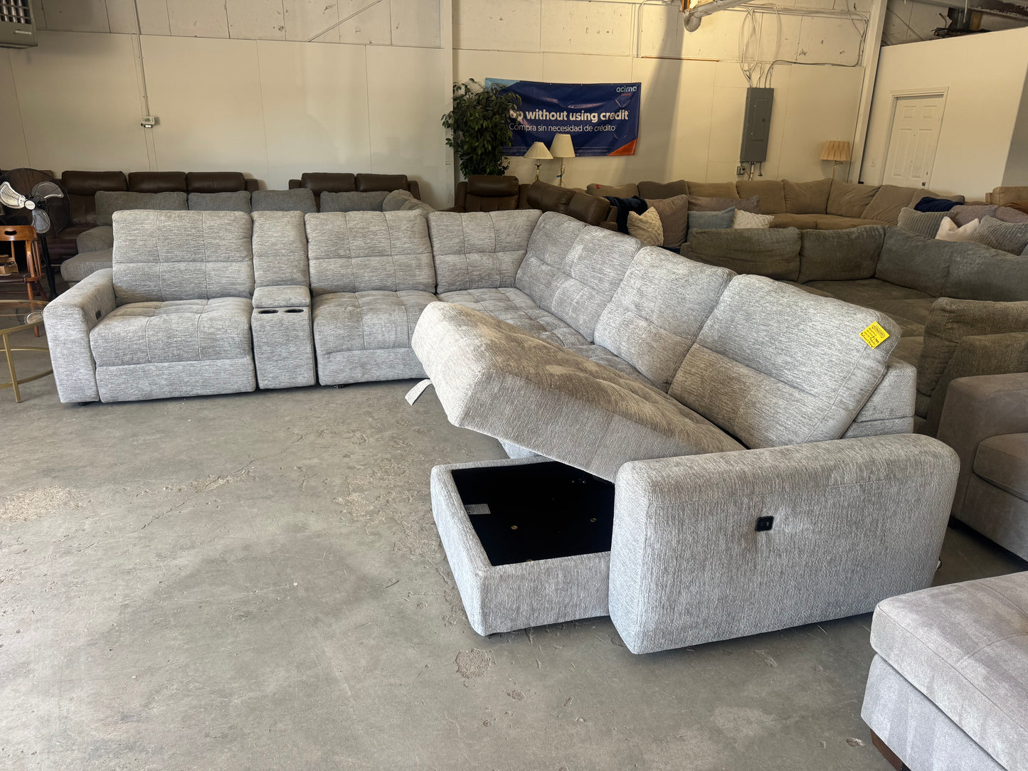 New Gray 7-Piece Modular Reclining Sectional