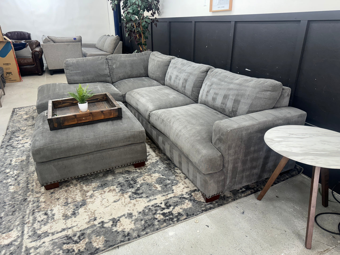 Gorgeous Gray Costco Penelope Sectional Couch and Ottoman