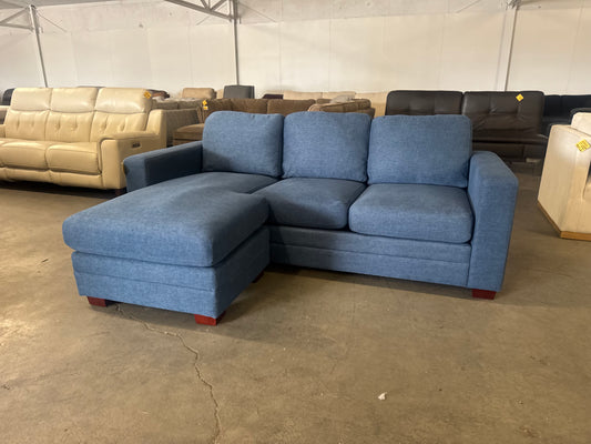 Blue Sectional Sofa with Reversible Chaise