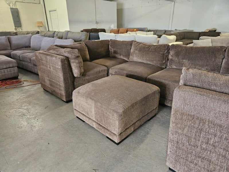 Brown 7-Piece Modular Sectional Sofa