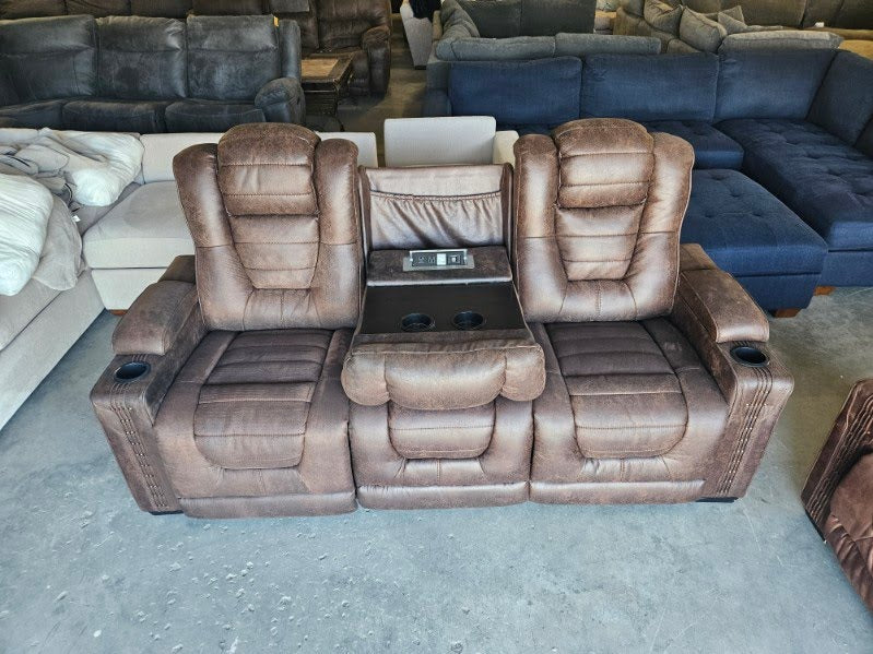 Brown Microfiber Reclining Sofa & Loveseat
