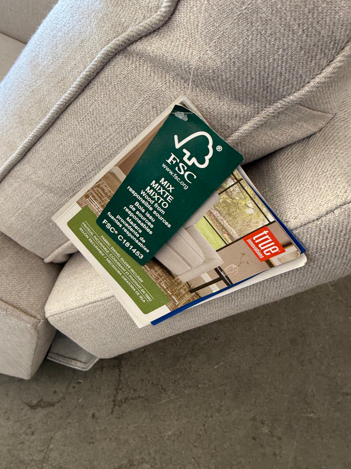 Brand New Beige Swivel Rocker Reclining Chair