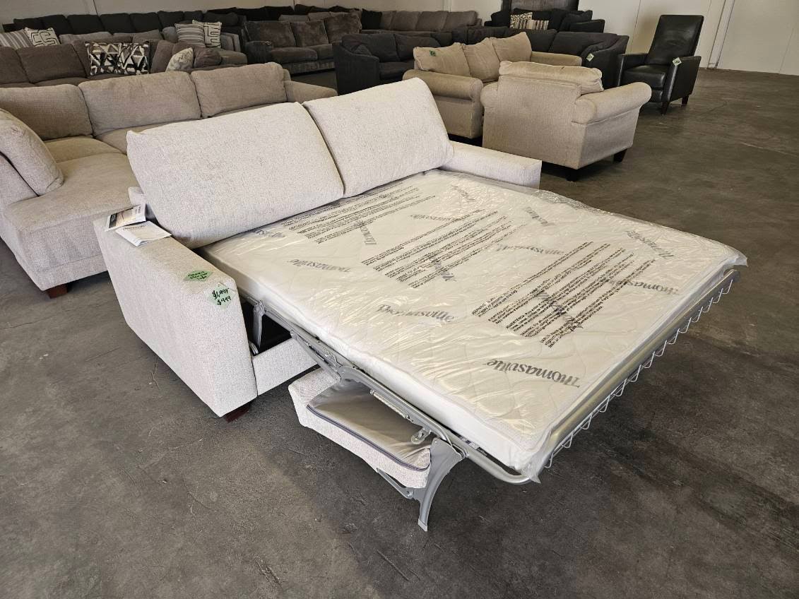 Beige Sleeper Sofa with Queen Mattress
