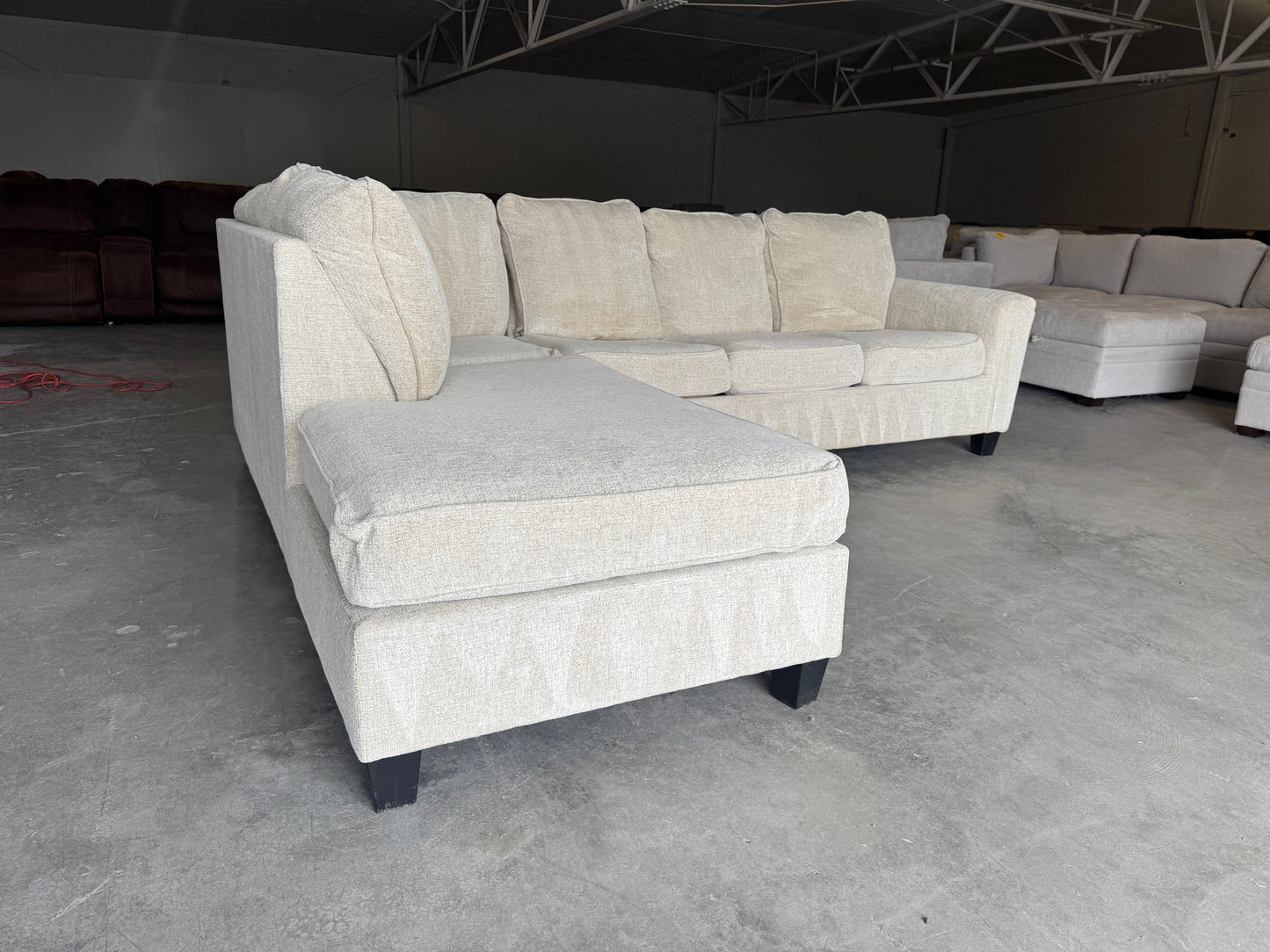 Beige Sleeper Sectional with Pull-Out Bed